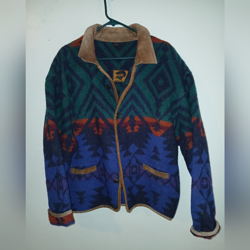 Vintage wool jacket mens Large